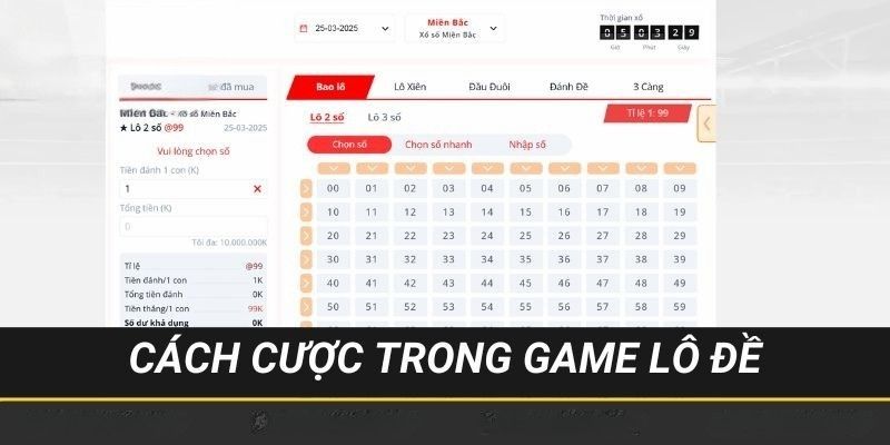Cách cá cược trong game lô đề