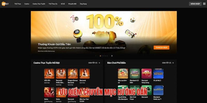 Điểm nổi bật nhất mà cẩm nang cá cược 188BET mang lại